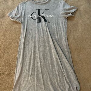 Calvin Klein Light Gray Logo Dress
